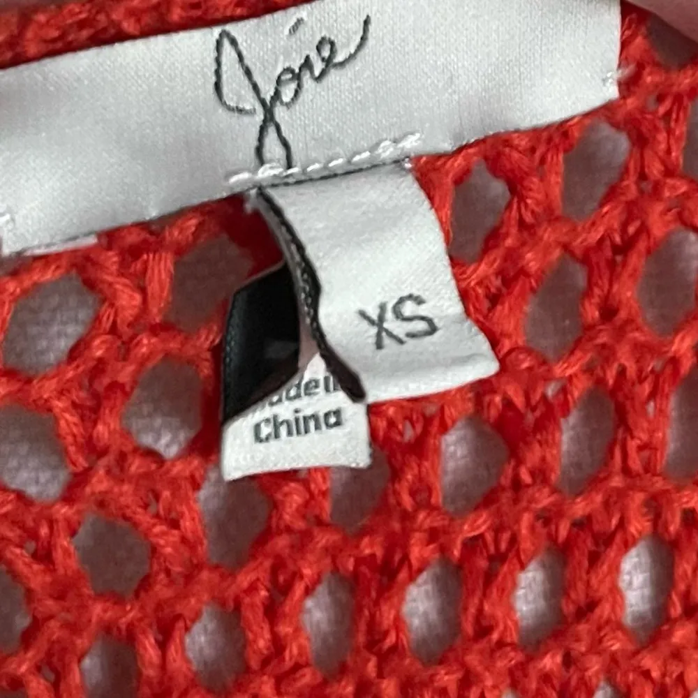 Joie • Orange/Red Open-Knit Women's Sweater - Image 5