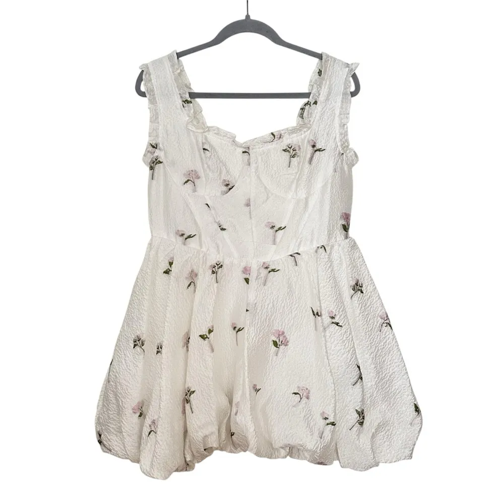 Cider Romance Me Mini Floral White Bubble Hem Dress - Size Large NEW - Image 11