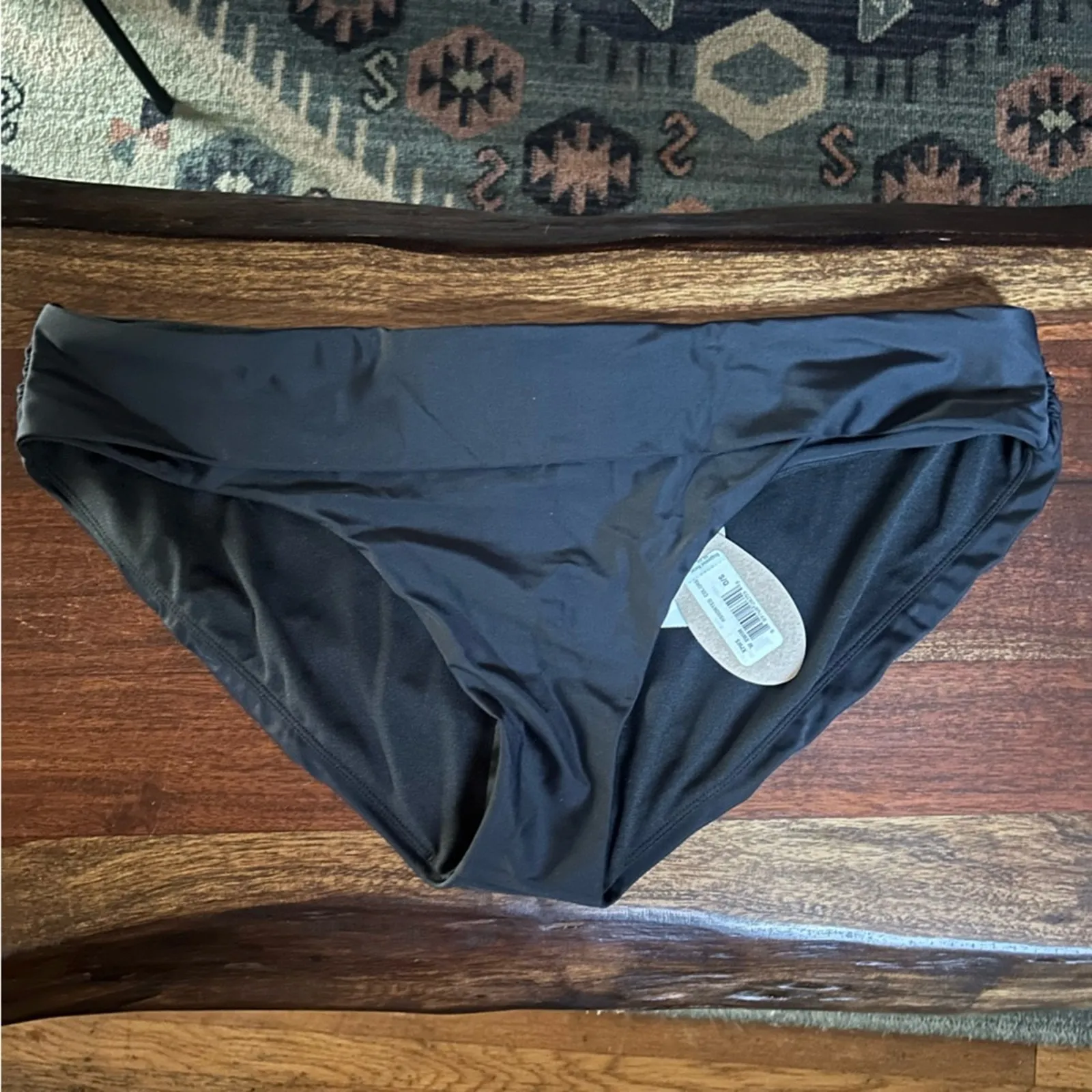 Prana Summer Wave Bikini Bottom Black Swim Bathing Suit UPF 50+ NWT Size XL - Image 3