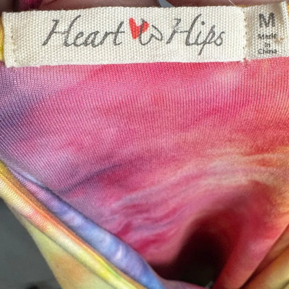 Heart & Hips bright tie dye ruched strappy open back bodycon dress medium NWOT - Image 7