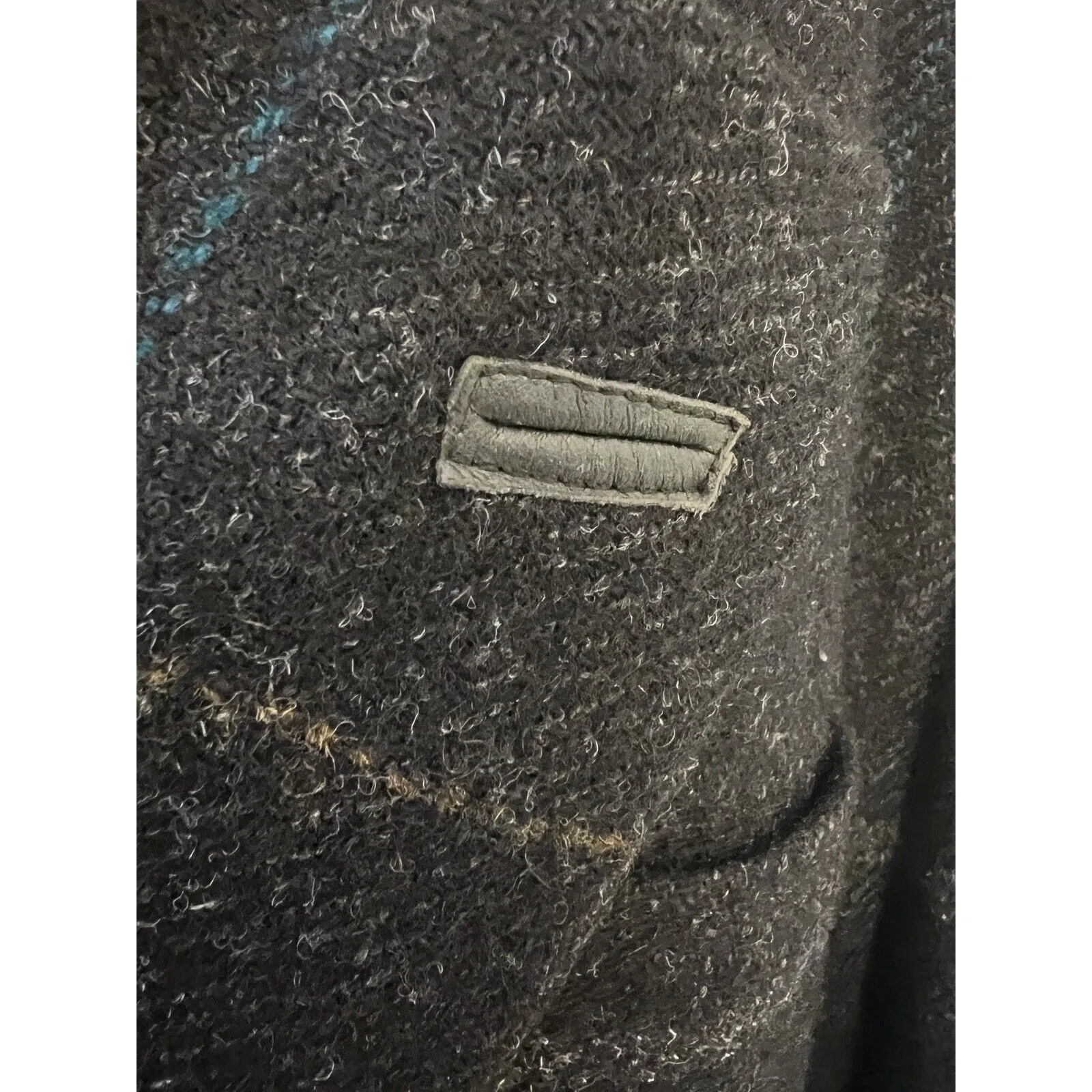 Gianni Versace Blazer Sz 44 Made In Italy Plaid Leather Trim Wool Vtg - Image 6