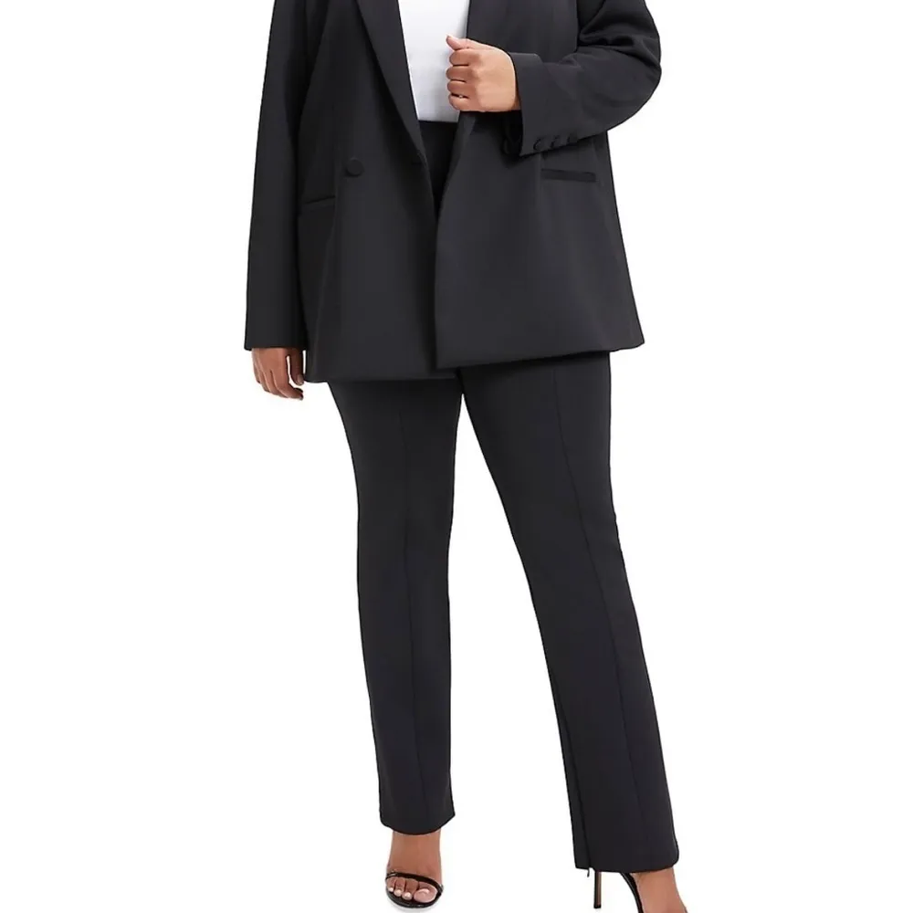 Good American Shiny Scuba Blazer - Size 4 (X-Large) - Black - EUC - Image 2