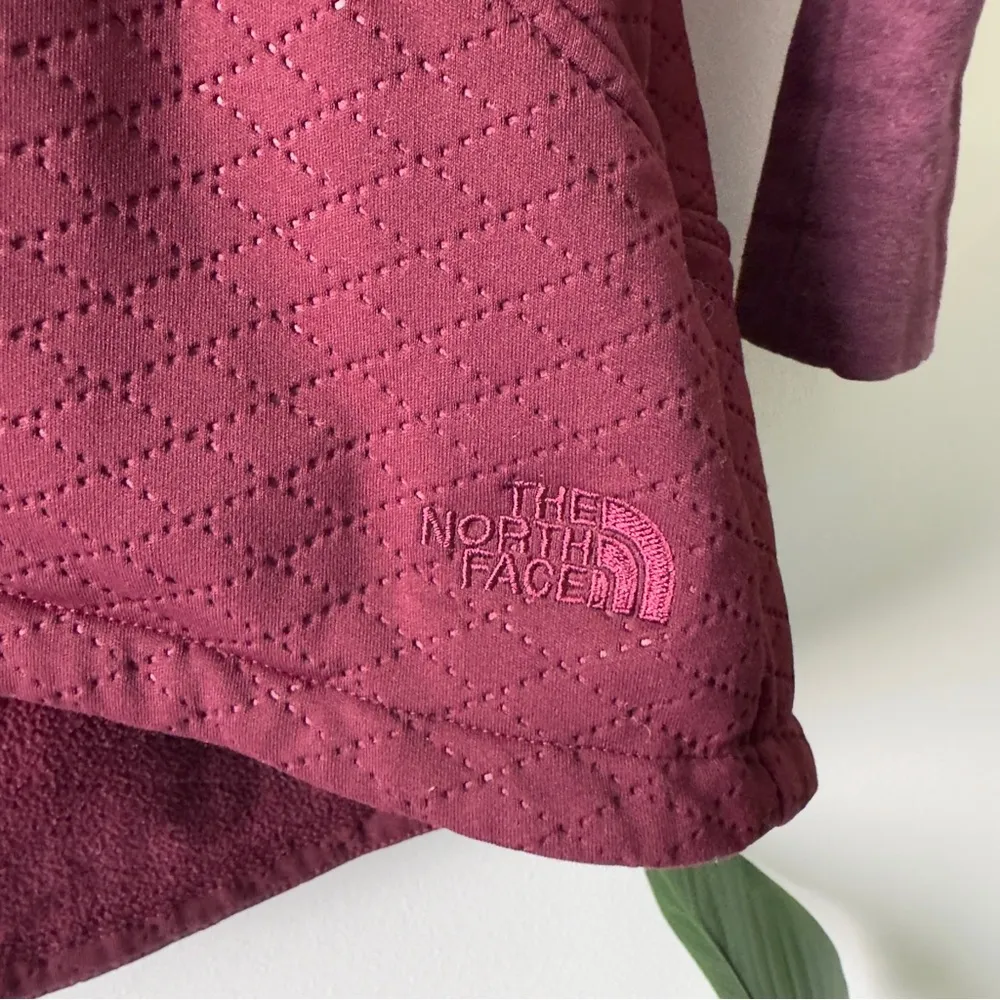 The North Face Red Utility Jacket with Hood Tunic Length Pockets Full Zip quilt - Image 14