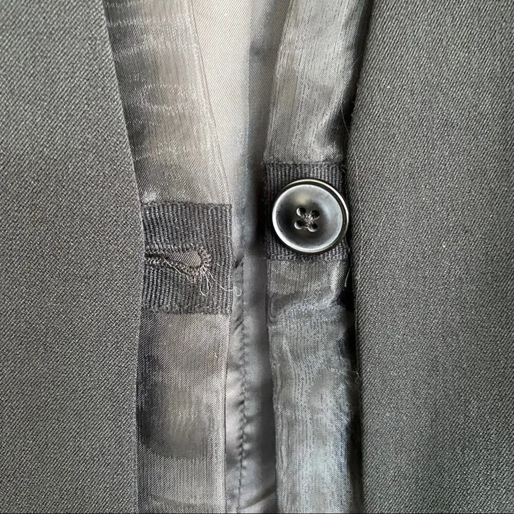 GAP Black Sheer Mesh Trim Single Button Career Office Blazer jacket 6 - Image 5