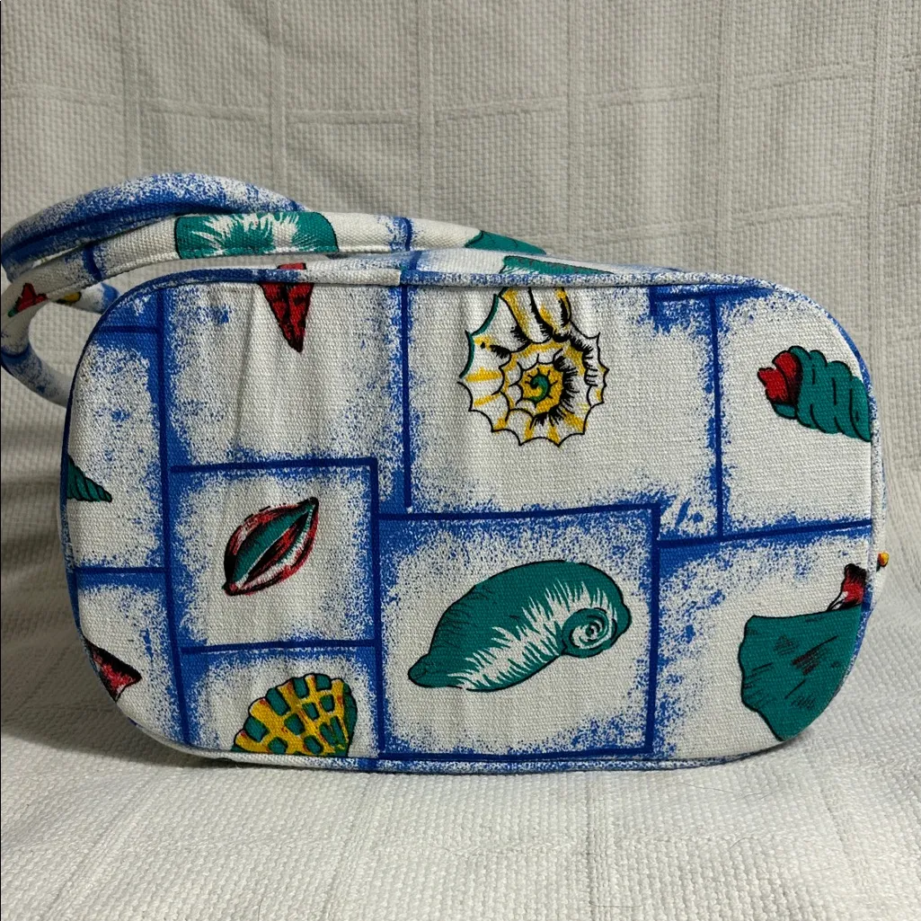 Colorful Seashell Patterned Tote Bag White - Image 3