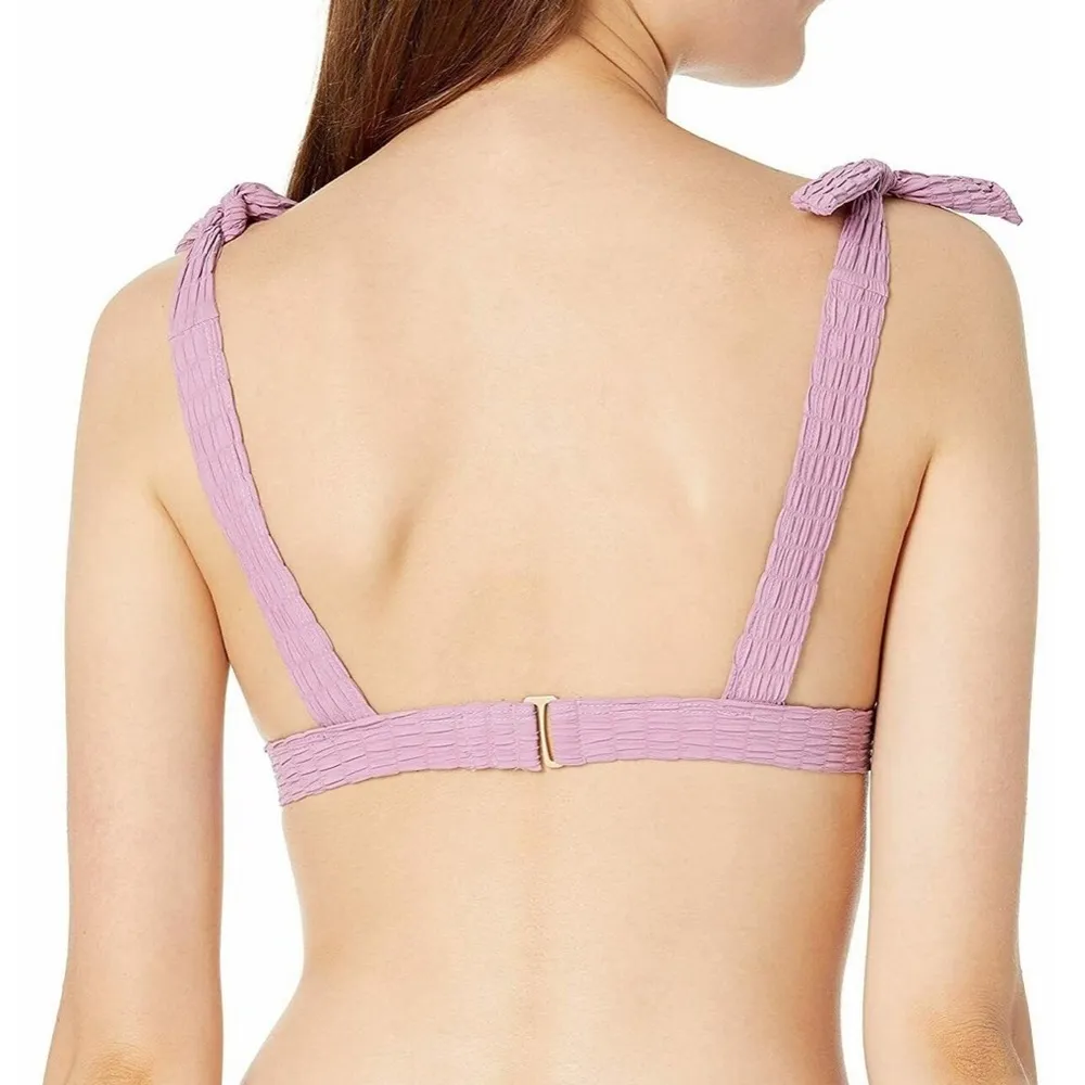 Jessica Simpson Smocked Bow-Tie Bikini Swim Top - Image 2