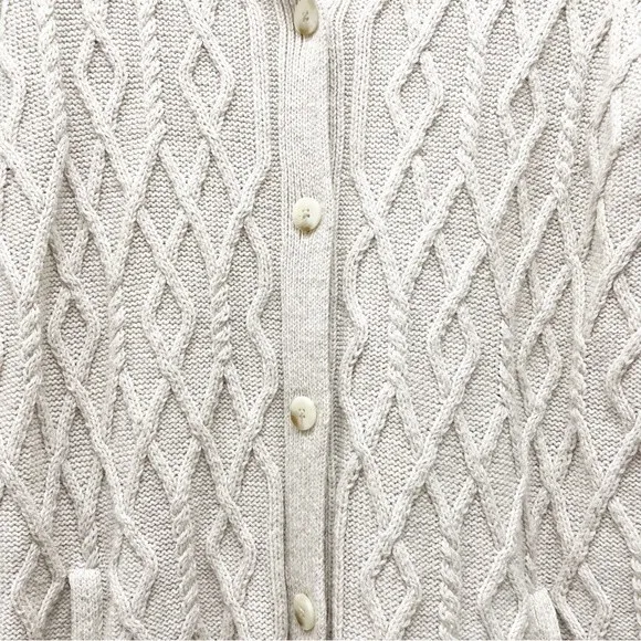 J. Jill Longline Fisherman Cardigan Oatmeal Button Front Sweater Size XS Coastal Tan - Image 5