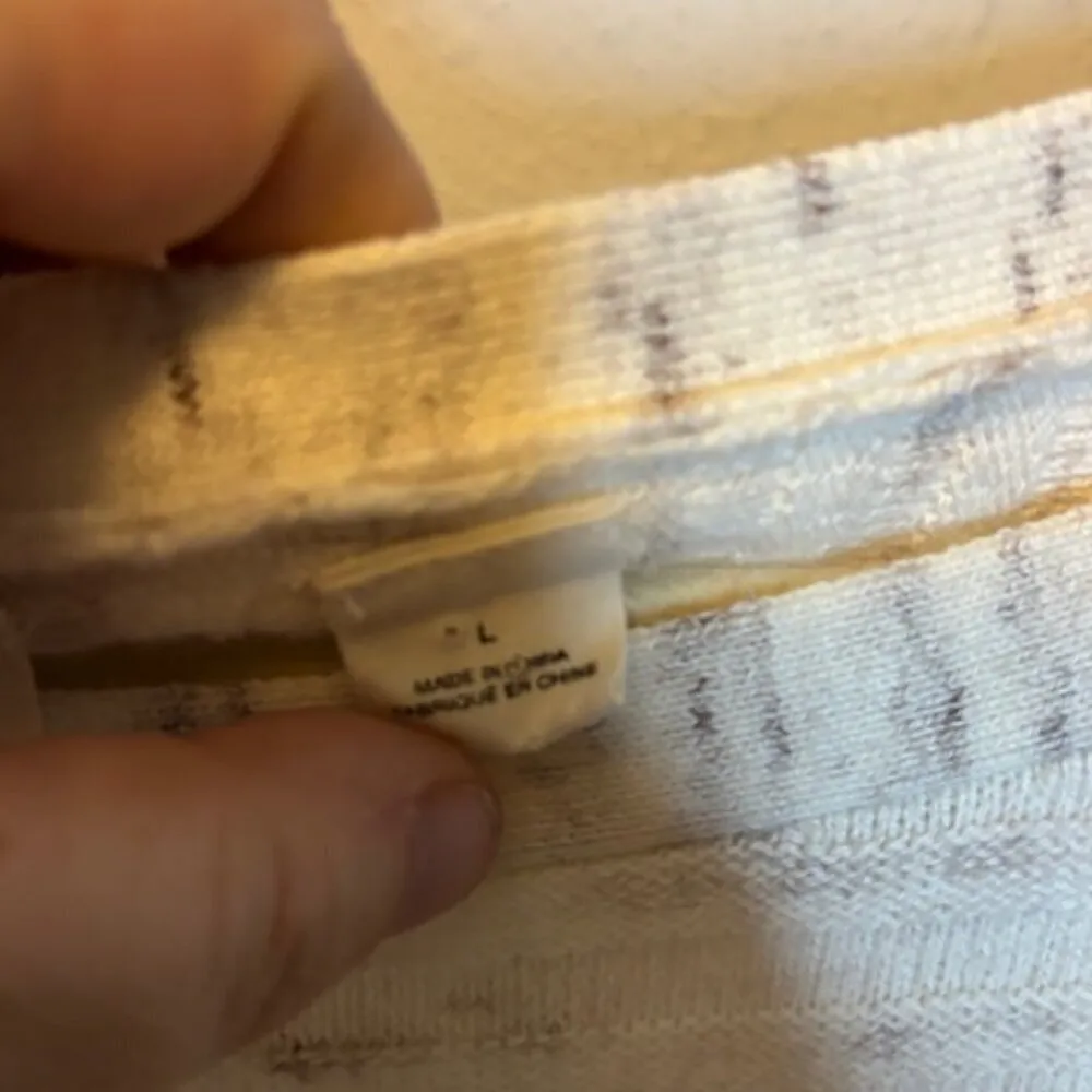 Moth Anthropologie‎ Dress Women's Size Large Ribbed Sweater Tunic Beige White - Image 3