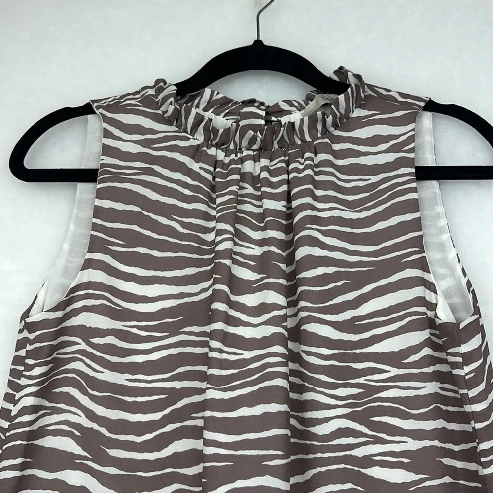 Zebra Print Tie Back Shell Sz  XS - Image 4