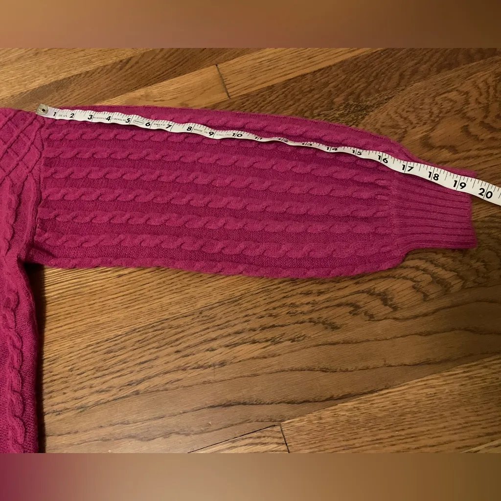 Anthropologie Oliver magenta cable knit oversized sweater size L Pink Size L - Image 9