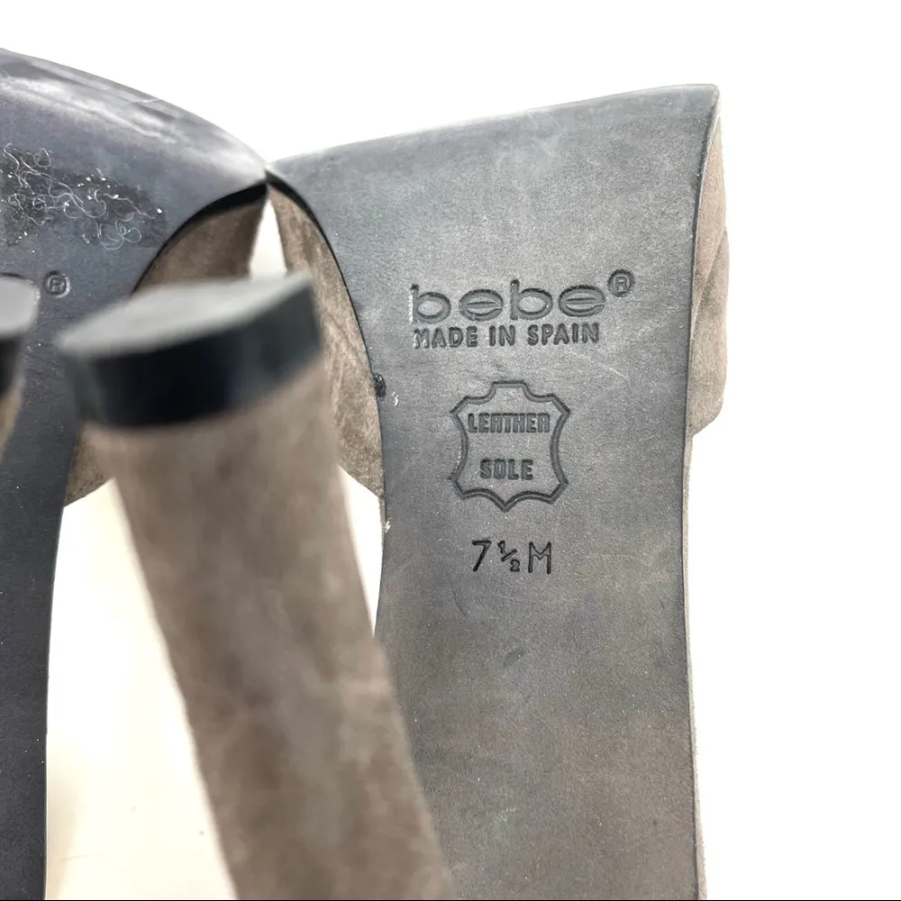 BEBE suede ankle wrap heels, made in Spain, size 7.5 - Image 11