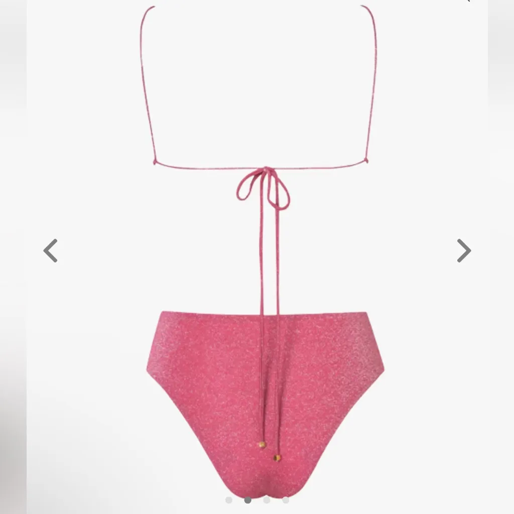 Baobab Kira One Piece Swimsuit Seashell Metallic Mauve Pink Sz M Size M - Image 4