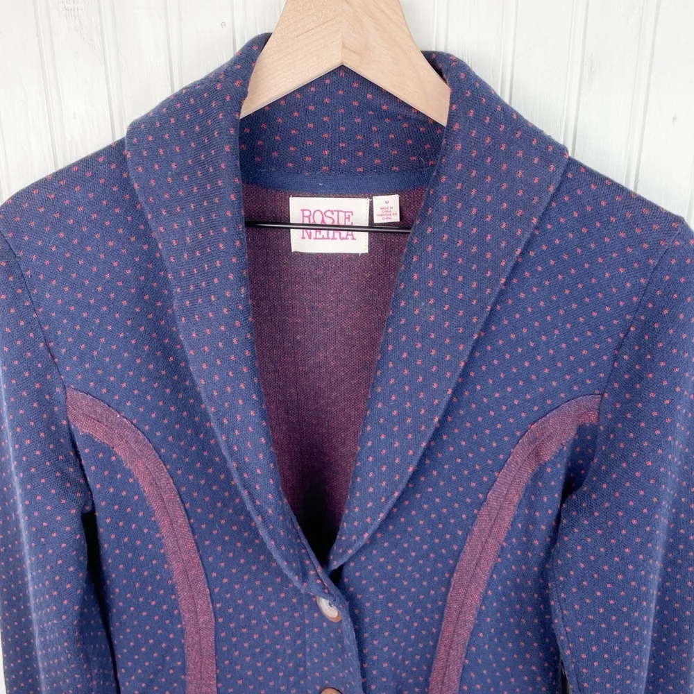 Anthropologie Rosie Neira Dotted Knit Sweater Blazer Medium ASO Vampire Diaries - Image 6