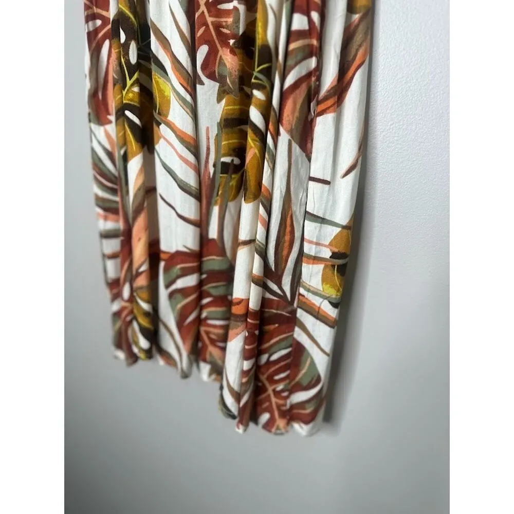 Hayden Los Angeles Puff Sleeve Mini Dress Small Botanical Tropical Flowy Floral - Image 4