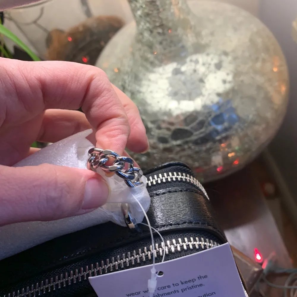 Authentic Rare Kate Spade shearling leather 2 zip Crosby double chain - Image 7