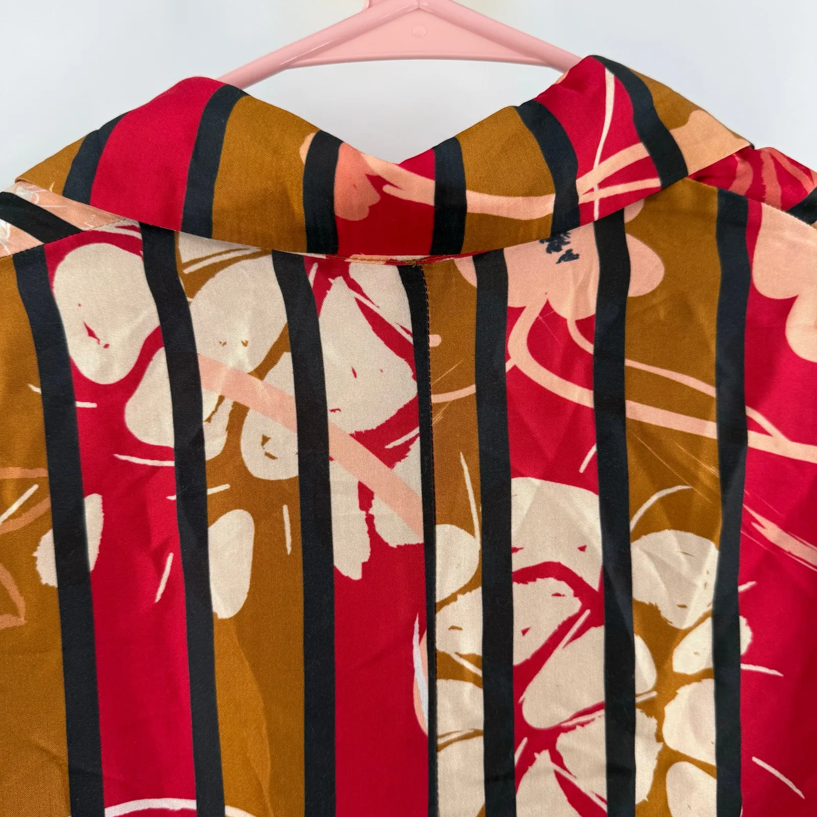 Manila Grace Blazer SZ 40 (US 2/4) Jacket Lightweight Made In Italy Art To Wear Red - Image 8