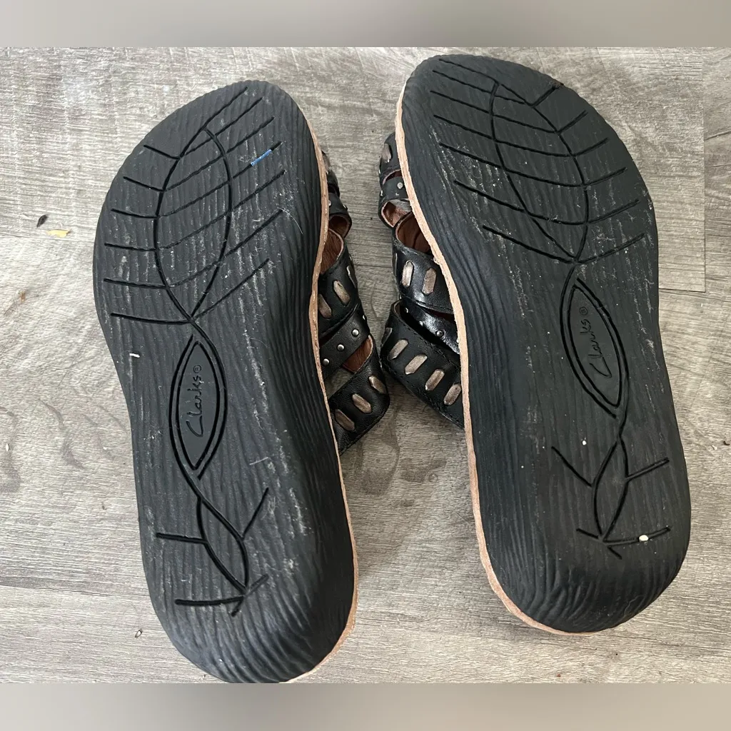 🔥CLARKS ARTISAN WOMEN'S SANDALS STYLE #80037 Size 6.5 COLOR BLACK/BROWN - Image 4