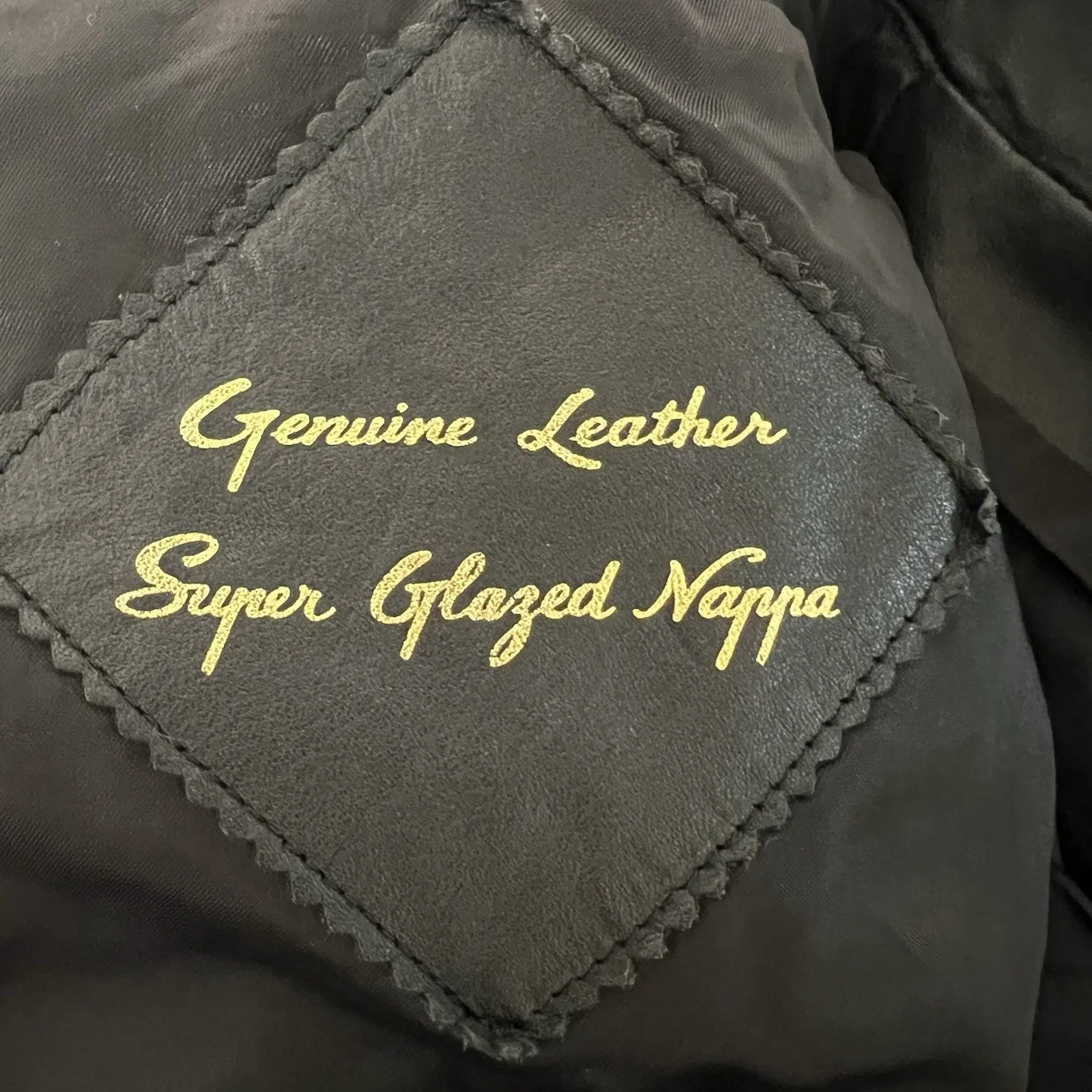 Vintage Wells Of Nottingham Genuine Leather Jacket Super Glazed Napa Moto Style Black Size M - Image 5