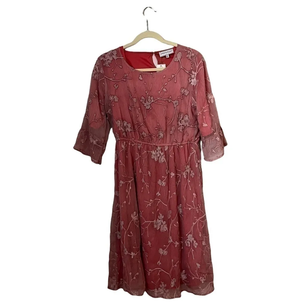 Piper & Scoot: The Taylee Lace Ruffle
Dress in Mauve, New With Tags - Image 2