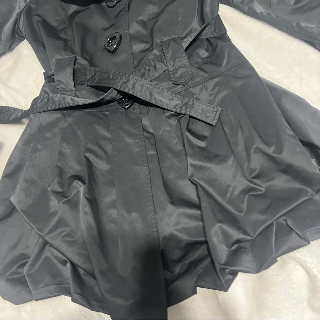 Betsey Johnson Black Polka Dot Lined Coat - Image 2