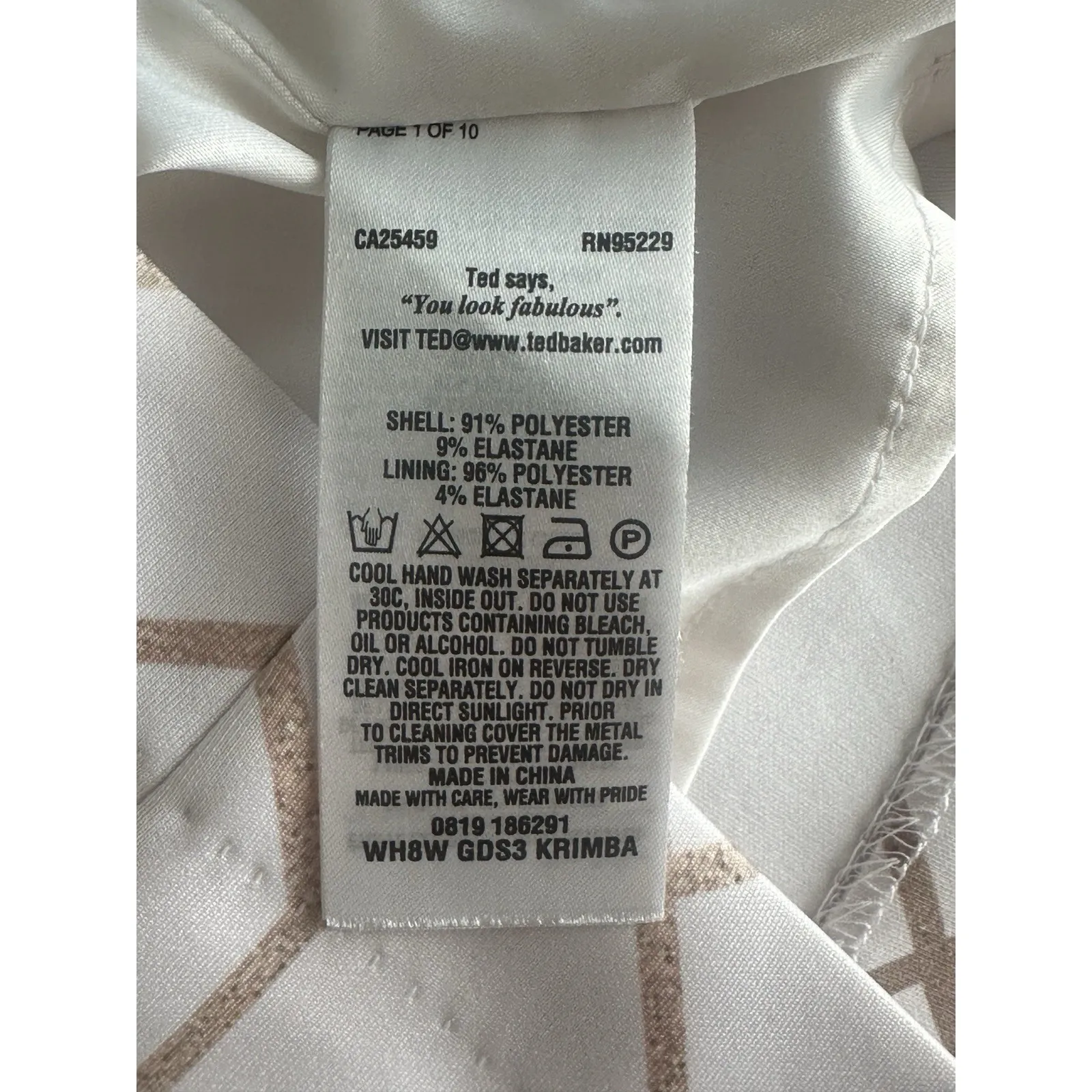 Ted Baker Krimba Sea of Clouds Scuba Dress Sz 3 US 6-8 (b10) - Image 6