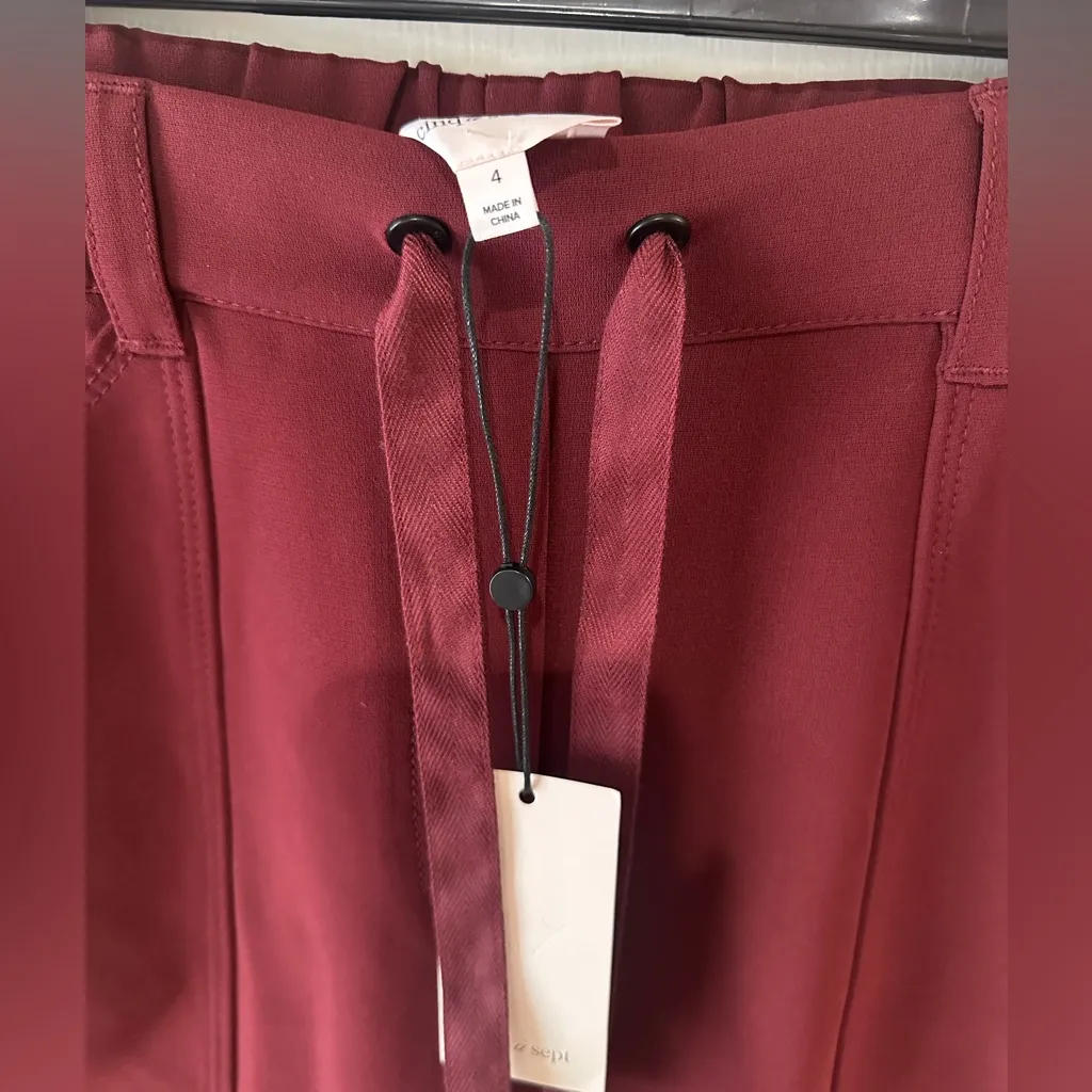 Cinq à Sept Alec Cropped Pants Size 6 Maroon NWT Red - Image 4