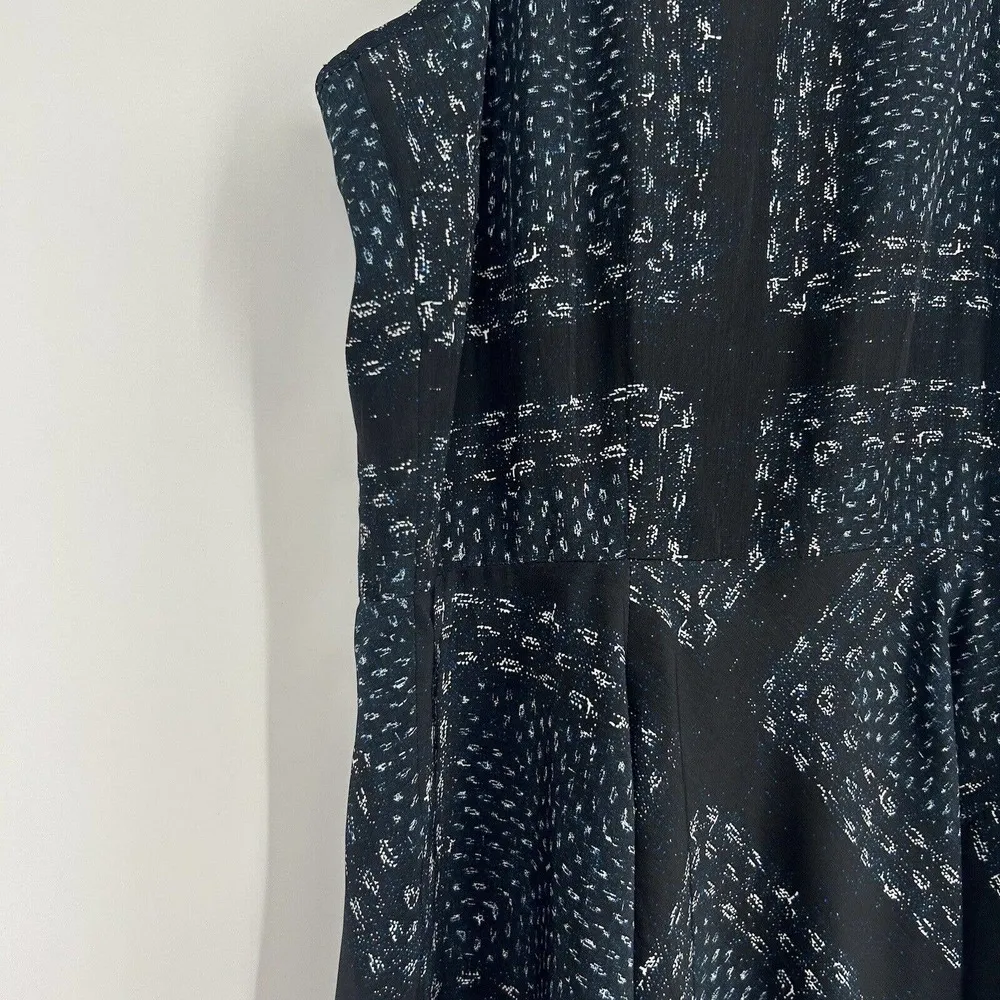 NEW Olive + Oak Asymmetric Hem Dress Black White Sleeveless A Line Size M - Image 3