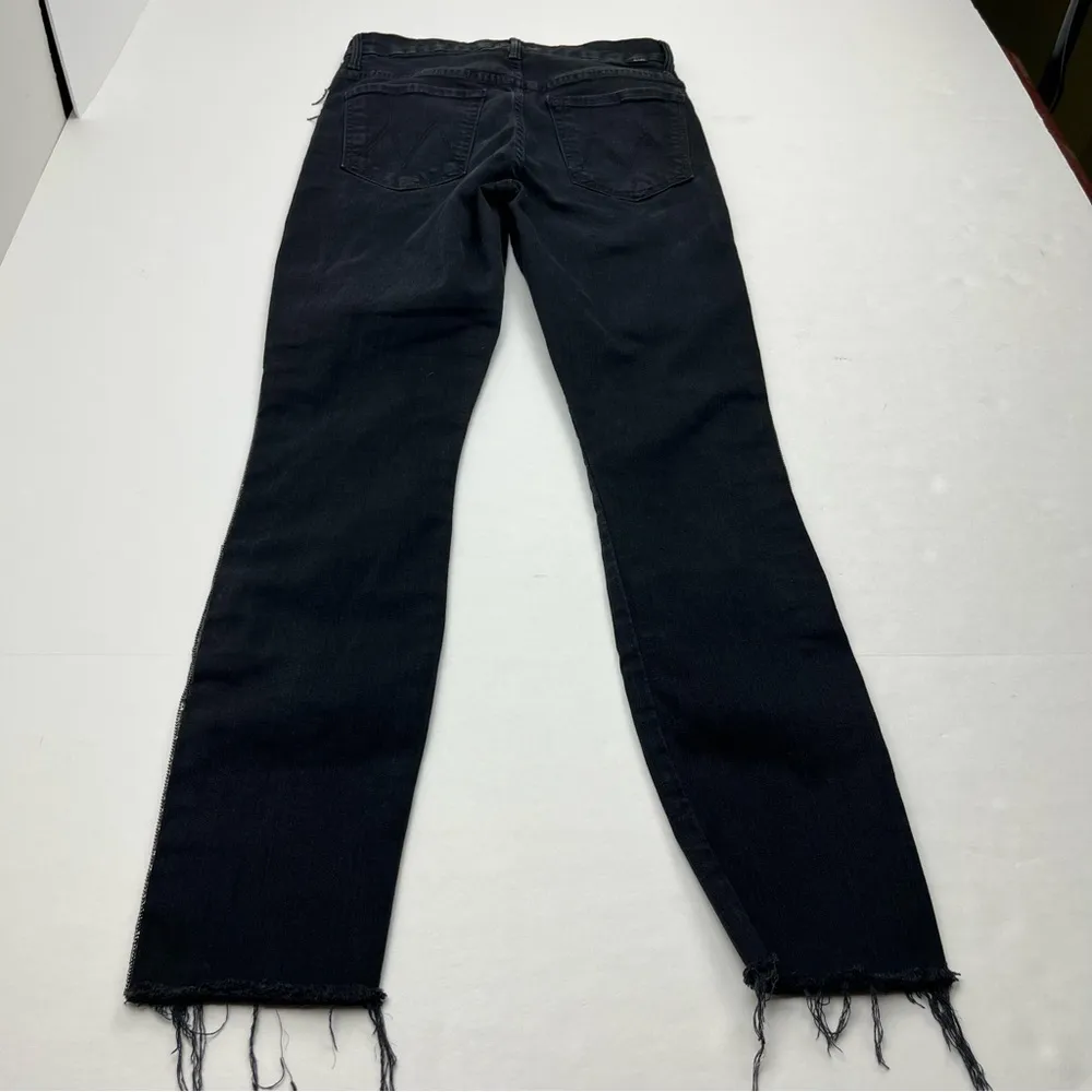 Mother High Waisted Looker Ankle Fray Guilty Flash SZ 26 Black Denim Jean *FLAW* - Image 16