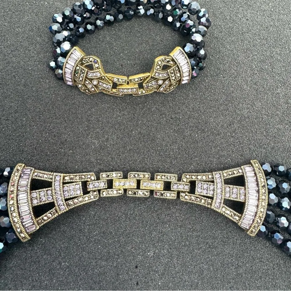 Heidi Daus Midnight Blue & Purple Multi Strand Convertible Necklace Bracelet - Image 5