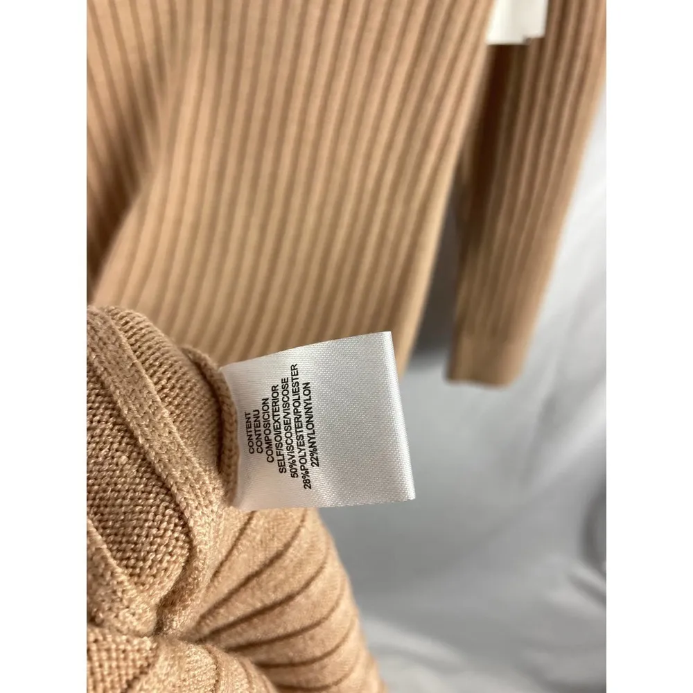 WAYF X Bff Hollie Camel Tan Neutral Long Sleeve Sweater Dress M - Image 3