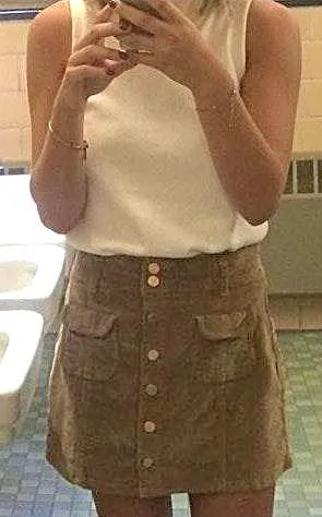 Corduroy Button Up Skirt - Image 3