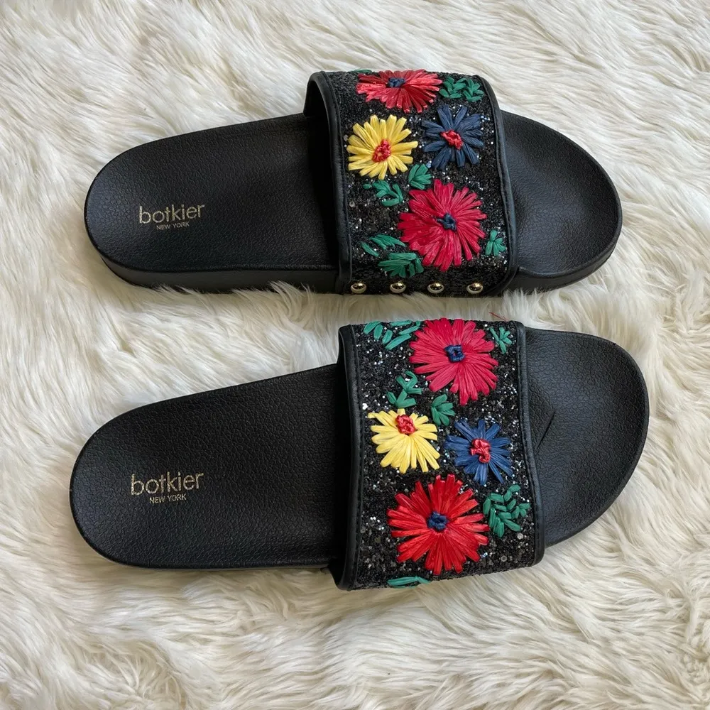 Botkier Freda Floral Embellished Slides 9 - Image 2