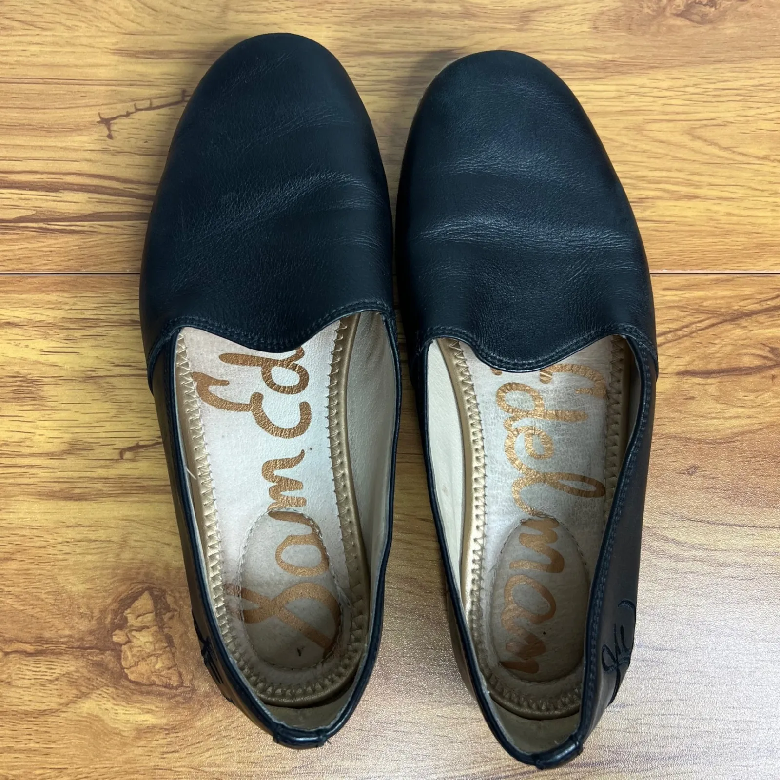 Sam Edelman Everie Black‎ Leather Loafers Flats Women Size 7M Slip On Shoes - Image 4