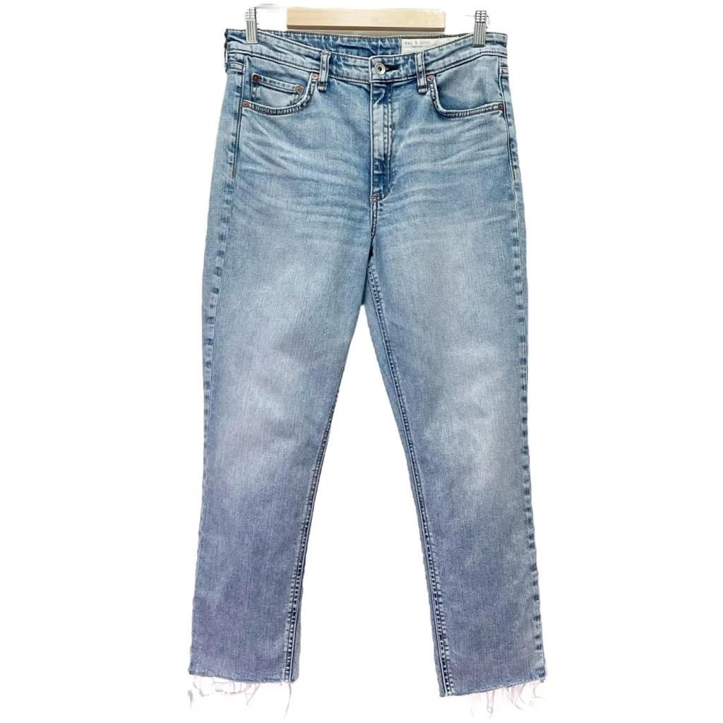 Rag & Bone Nina High Rise Ankle Cigarette Jeans Women’s Size 30 Lou Wash Raw Hem - Image 3