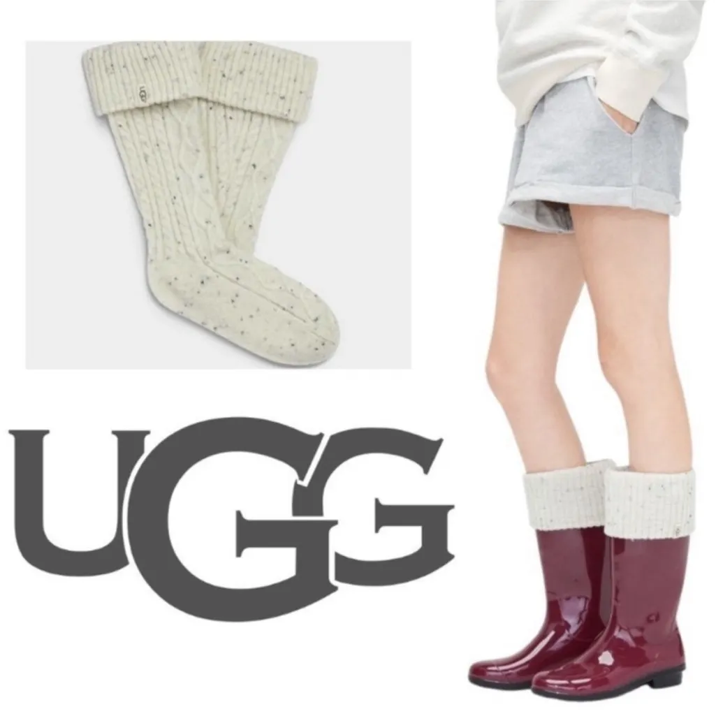 UGG Women's Knit Cream Socks - Image 9