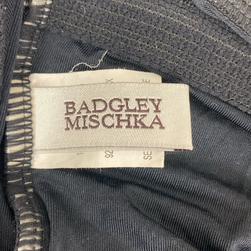 Badgley Mischka Black Drape Waist 1 Piece Bathing Swim Suit 10 - Image 6