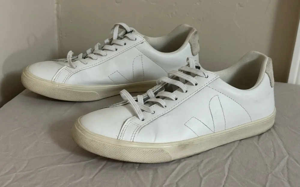 Veja Esplar White Leather Sneakers Women’s 6 / EU 37 – Minimalist Anthropologie - Image 1