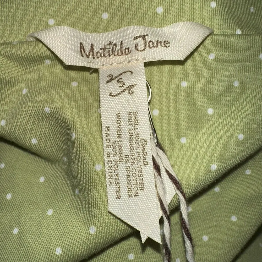 Matilda Jane Brighten The Day Jacket Rain Coat Small Blue Green Floral Dot S NEW - Image 4