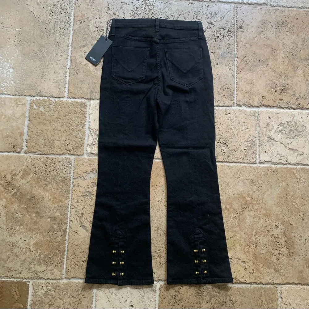 Hudson Holly High Rise Crop Flare Gold Barbell 26 Black Jeans Denim - Image 11