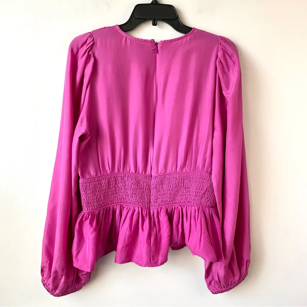 Sea New‎ York Fabiola Silk Peplum Blouse Pink 10 - Image 6