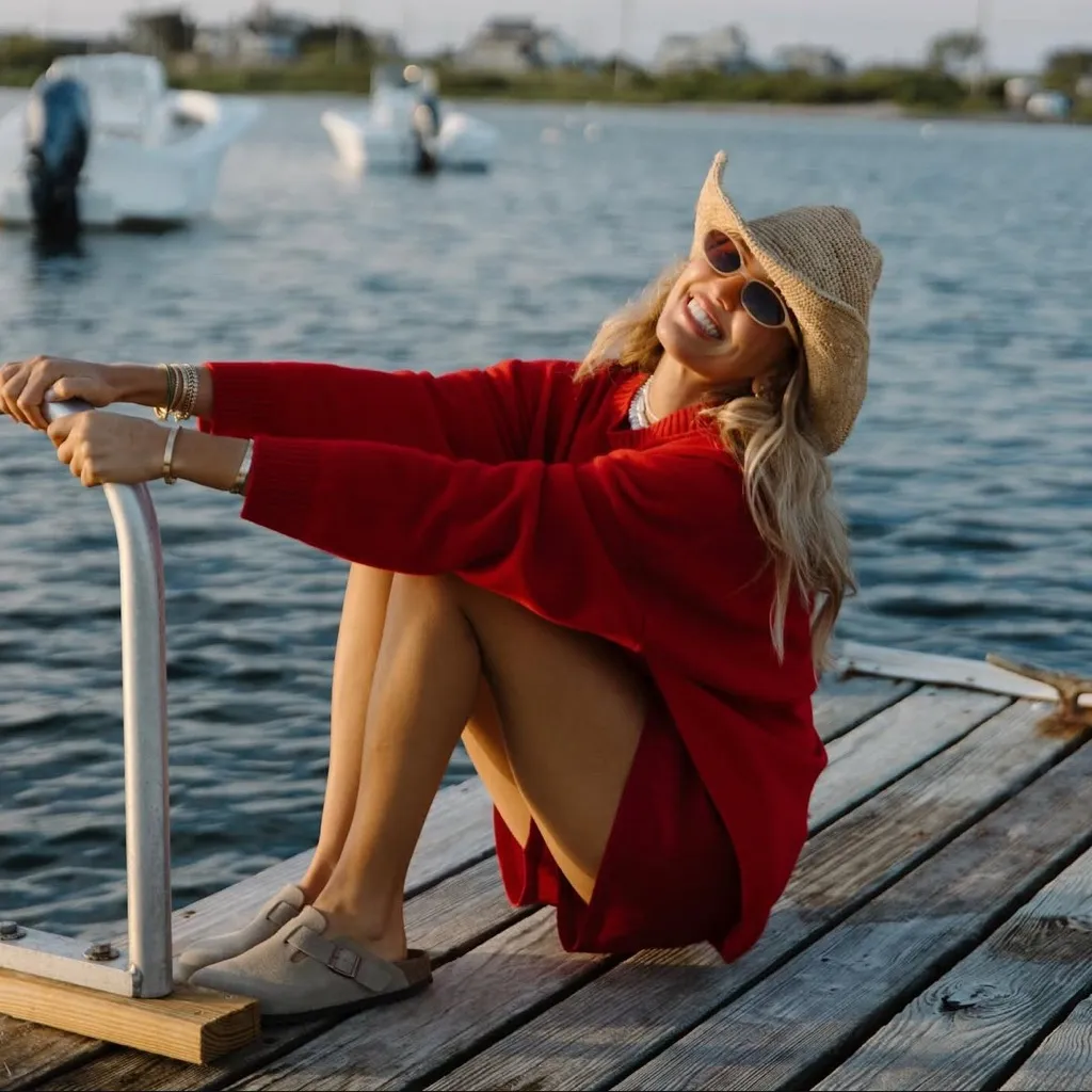 PARKE  Oversized Crewneck Cashmere Sweater Red NWT Valentine’s Day - Image 2