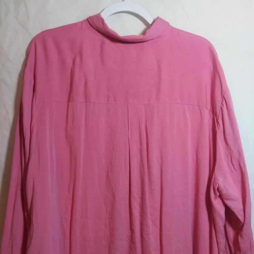 Torrid Chateau Rose Drop Shoulder Button-Front Shirt Simple Solid Casual Sz 1X - Image 8