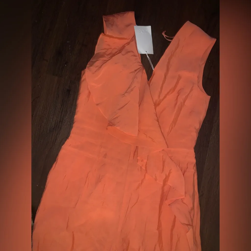 RUFFLED JUMPSUIT - ORANGE | COS fall NWT $155 casual formal boho contemporary - Image 4