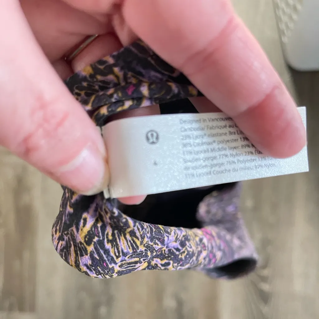 Lululemon Wunder Train Long Line Bra In Topography Multi Sz 4‎ - Image 4