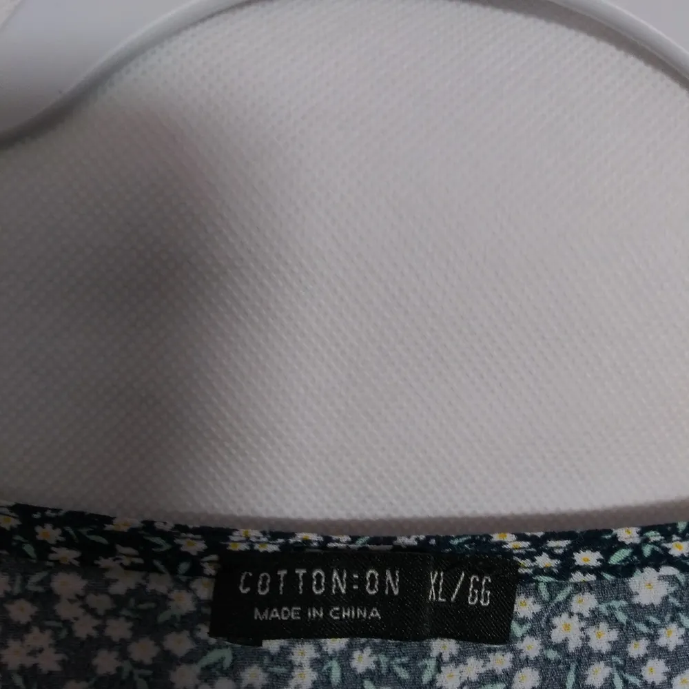 Cotton On Blue Floral Babydoll Long Sleeve Crop Top Festival Spring Size XL - Image 4