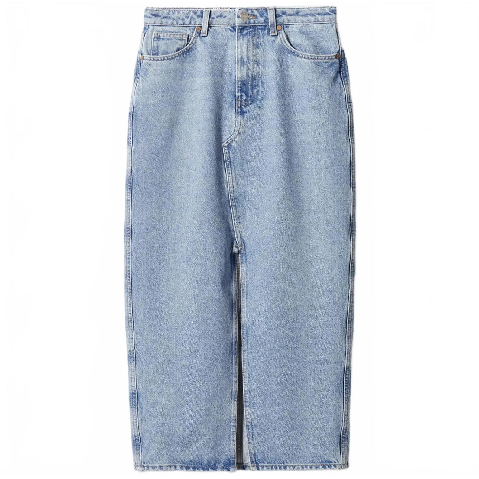 Mango Slit Denim Skirt NWT Matilda Blue Medium Wash Small - Image 2