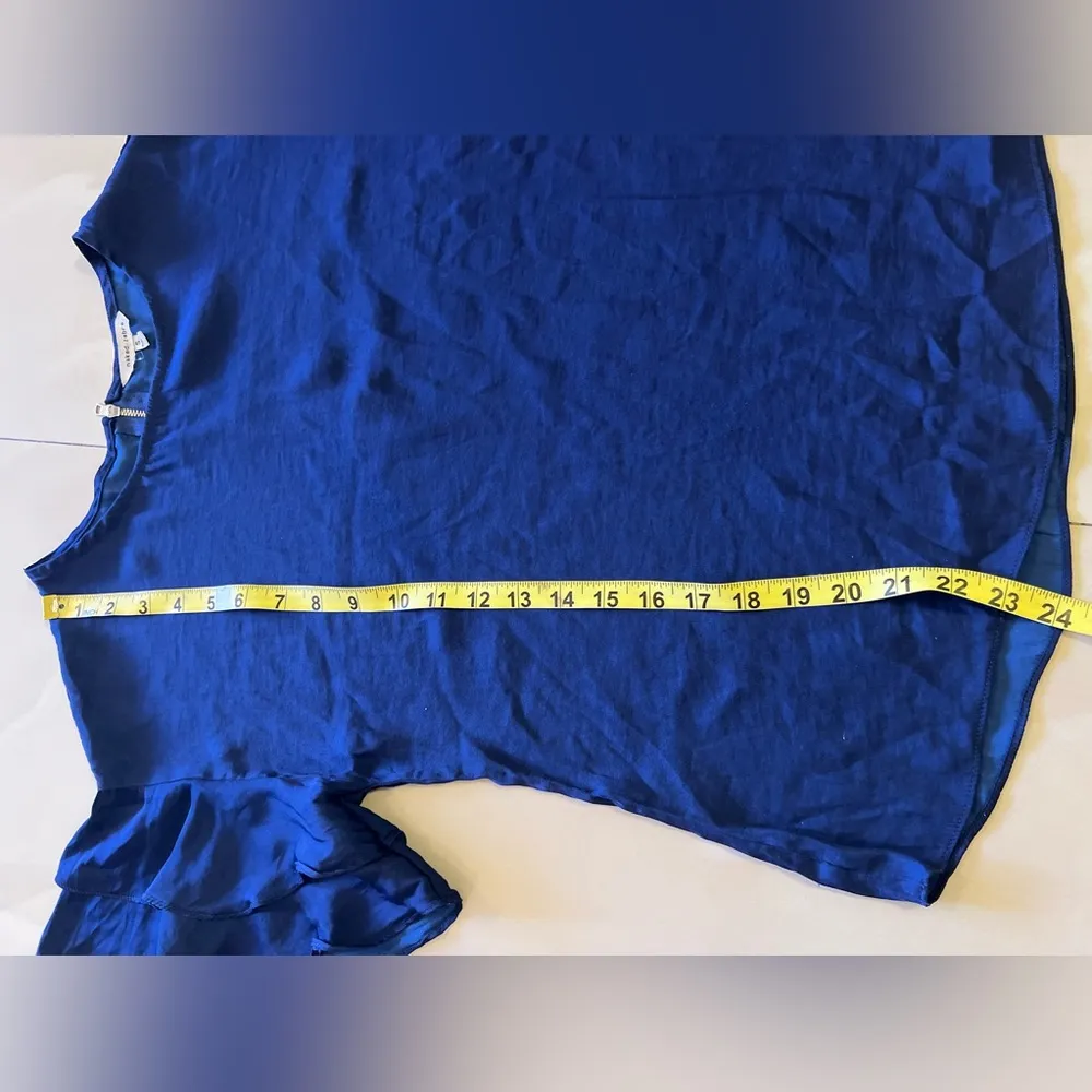 Naked Zebra Women Sky Blue Polyester Round Neck  Short Sleeve Top Blouse Small - Image 7