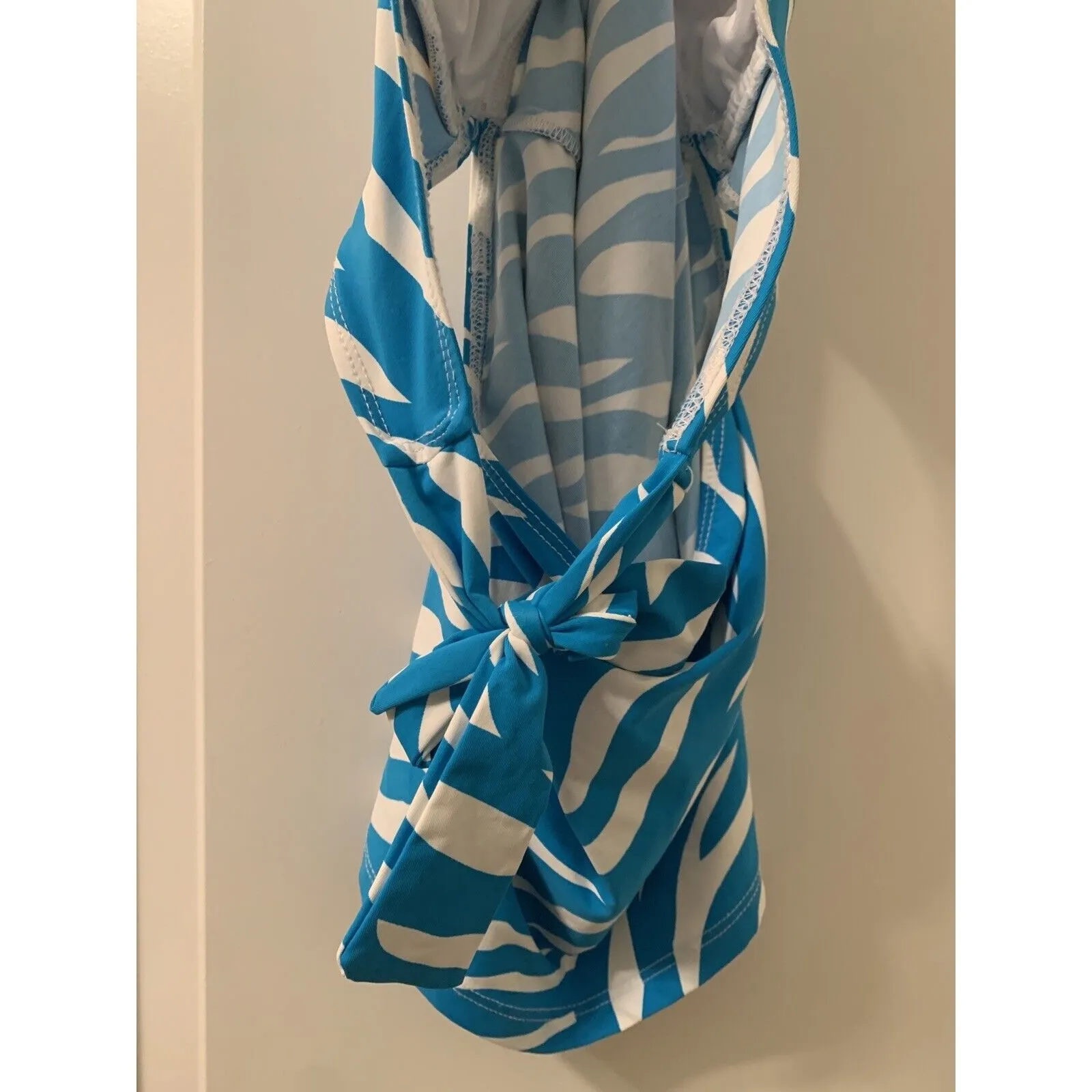 Athena Women's Swim Tankini Top Padded 1 Piece Unknown Size Turquoise & White - Image 9