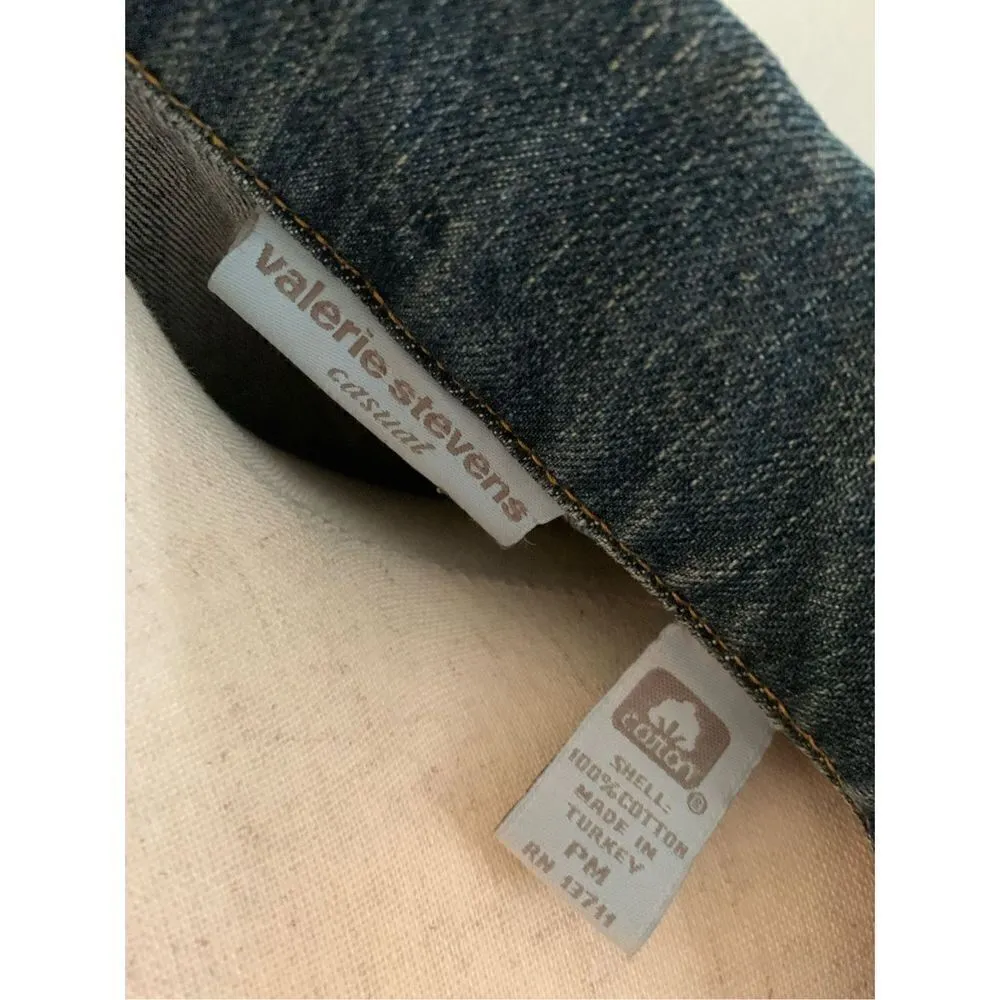 Jean jacket, 100% cotton size petite medium PM Valerie Stevenson Blue - Image 2