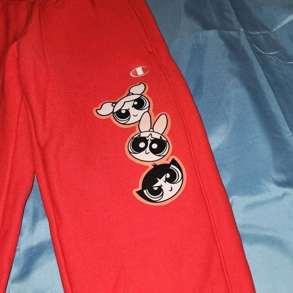Vintage Champion Womens Reverse Weave Powderpuff Girls Joggers Pants‎ Small - Image 3